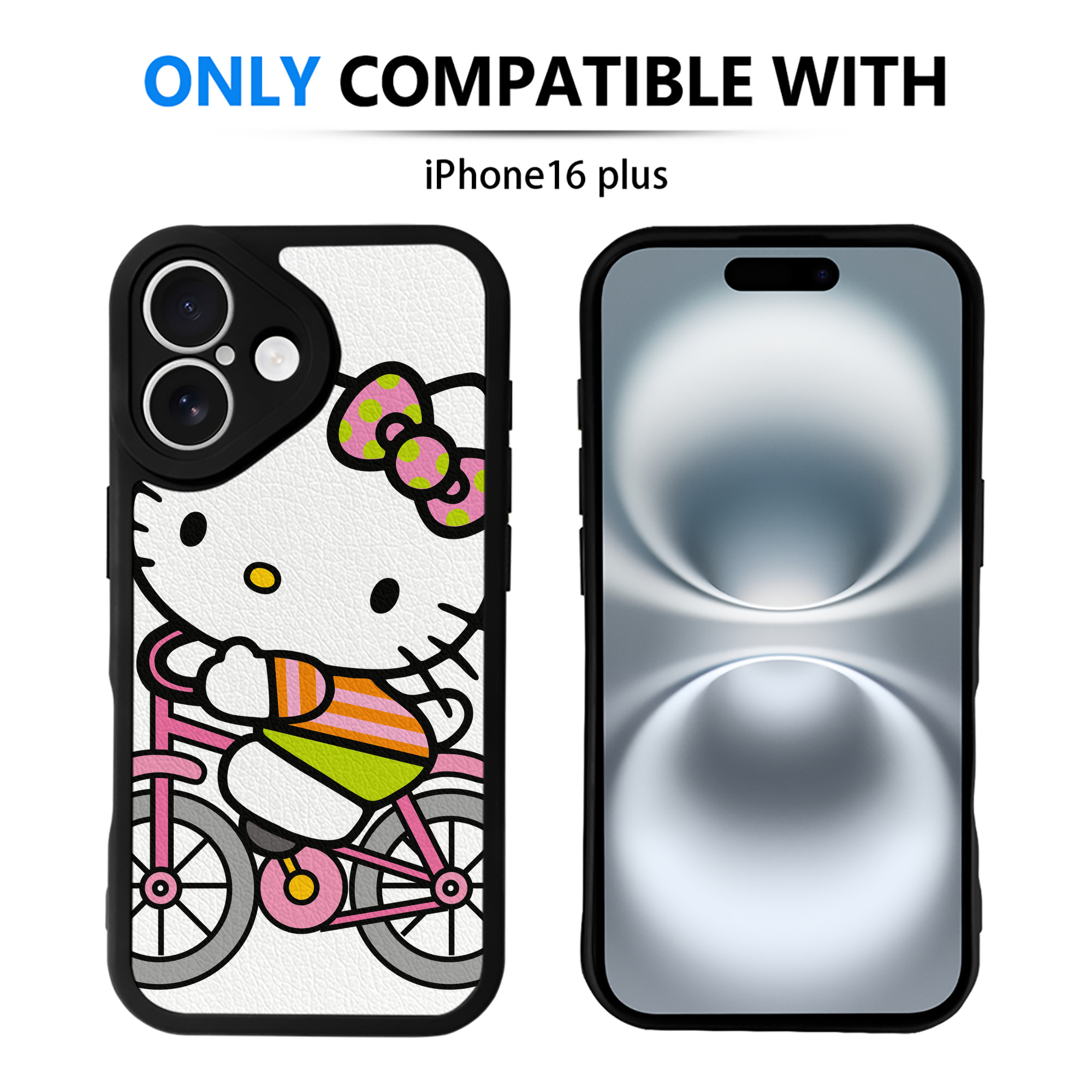 （画像用） Hello Kitty ハローキティ 【iPhone 16シリーズ対応】シリコンスマホケース（レザー調） 材質：シリコン